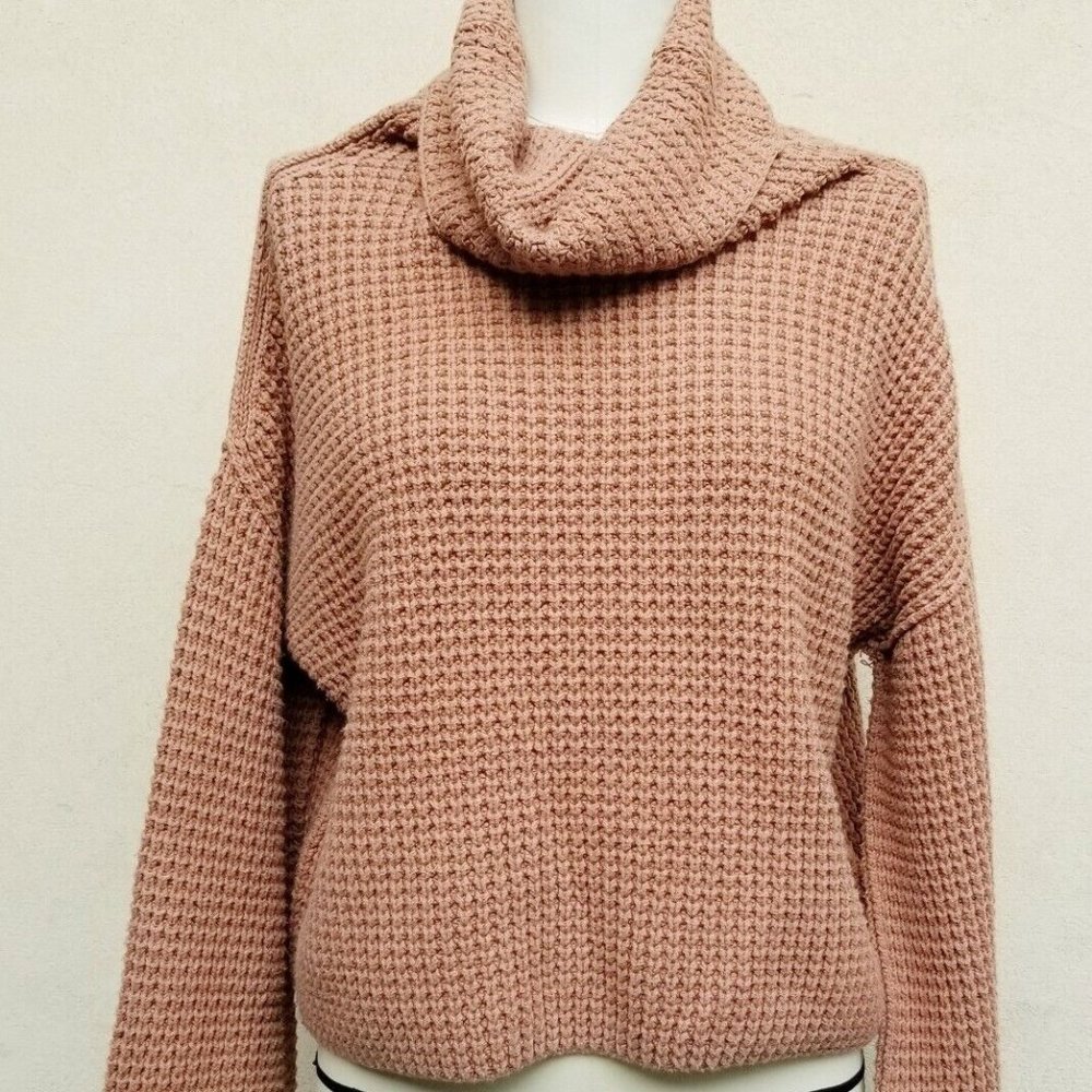 Free People Extra Small Park City Waffle Knit Pullover Sweater Terracotta Brown